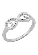 great tiny double heart white gold children ring